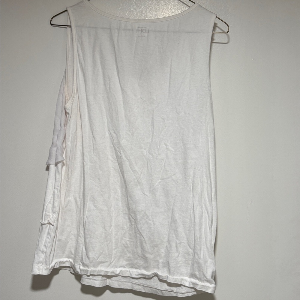 Women's White Ruffled Top - Picture 3 of 4
